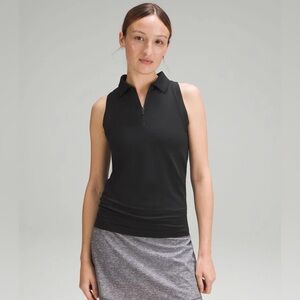 lululemon athletica Black Sleeveless Polo Zip Tank
